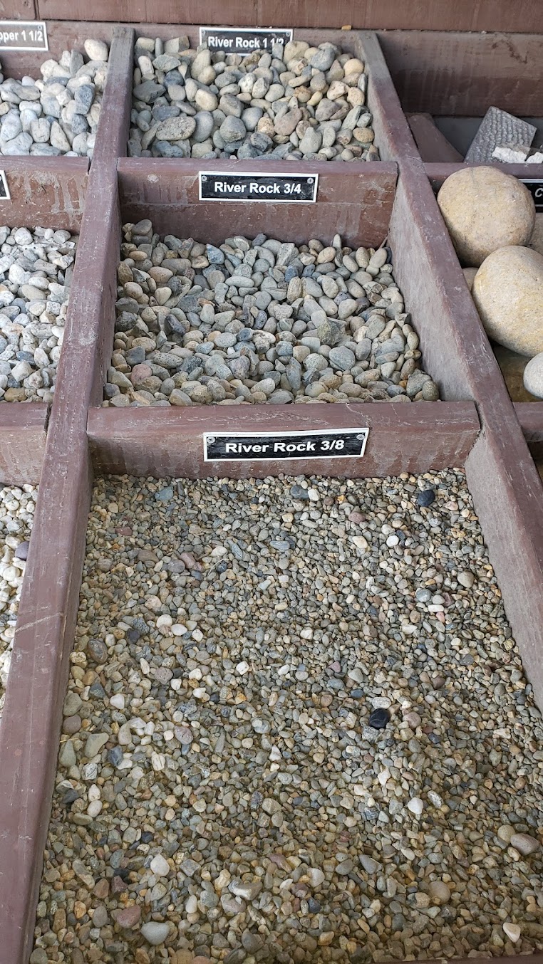 Natural river rocks in different sizes